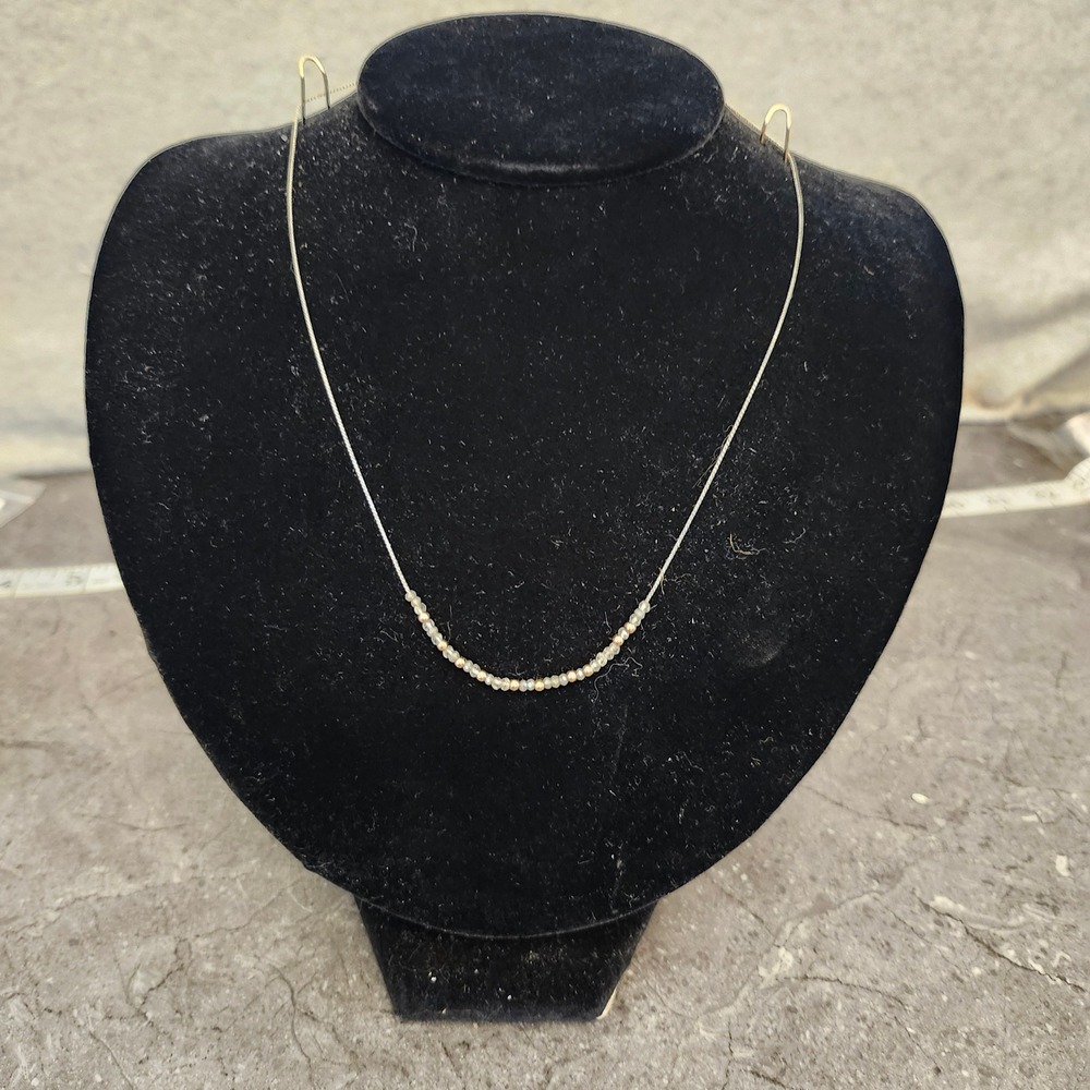 Beaded Necklace Silver Tone Chain Fashion Jewelry Statement Pendant Boho Gift